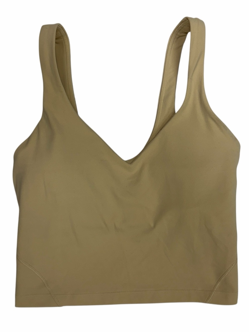 Lululemon Shirt Women 2 XS Beige Tan Align Tank Top Built In Bra AB Cup Nulu Gym